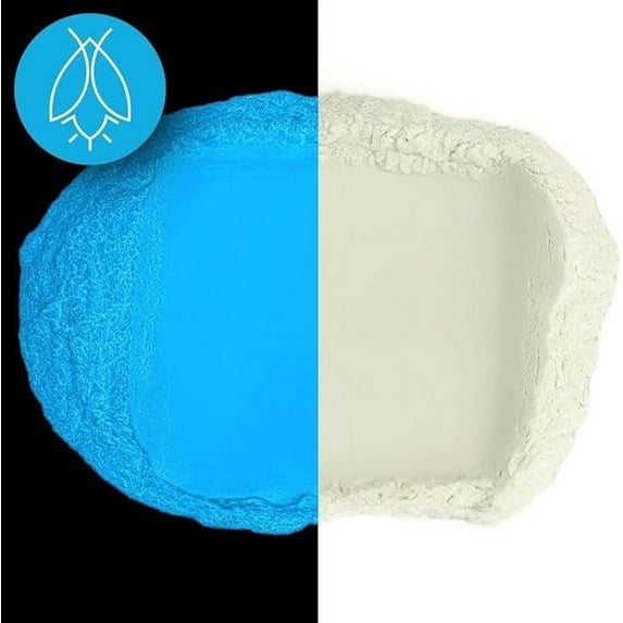 Glow in The Dark Pigment Powder - Neutral and Fluorescent Color for Art Painting, Fine Art, Nail Art Paint, and DIY Crafts - Non-Toxic, Long Lasting 10+ Color Options - Neutral Sky Blue - (30 Grams)