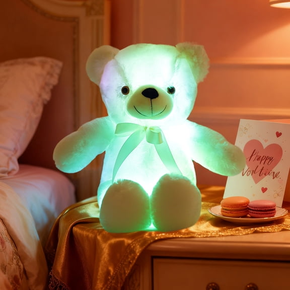 Glow in the Dark Pillow - 9.4"x9.4", Soft Night Lights Plush Toy, Battery Powered LED Cushion, Soothing Gift for Kids Adults, Bedroom Decor and Sleep Anxiety Aid