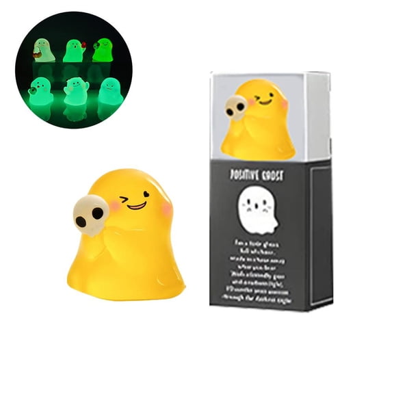 Mystery Glow-in-The-Dark Ghost Blind Box, Mini Luminous Ghost Doll Playsets, Random Resin Ghosts Halloween Decoration, Cute Blind Box Toys for Desk, Shelf Decor