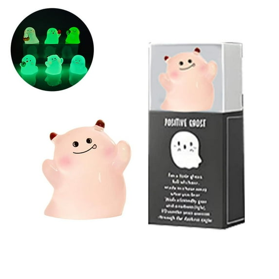 Mystery Glow-in-The-Dark Ghost Blind Box, Mini Luminous Ghost Doll Playsets, Random Resin Ghosts Halloween Decoration, Cute Blind Box Toys for Desk, Shelf Decor