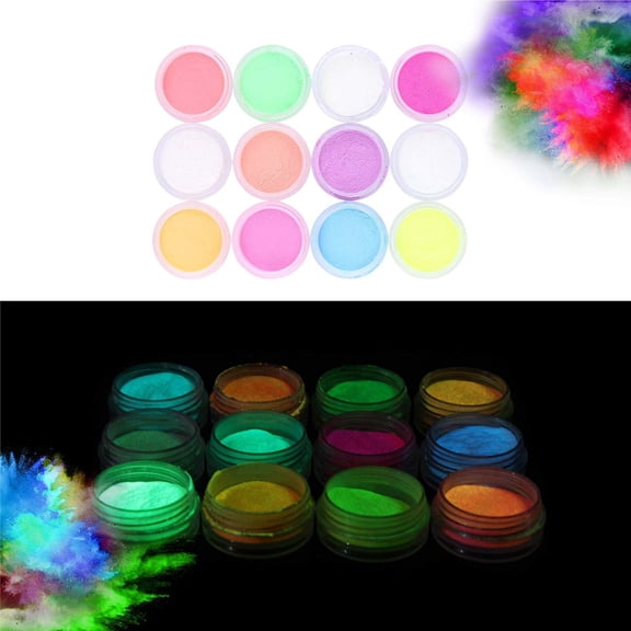 Glow in the Dark Powder - 72 PACK Bulk Party Supplies Favors and Decorations Works Great in addition with Sticks, Necklaces, Glasses, Luminous Pigment Powder Fluorescent UV Neon Dye Dust G