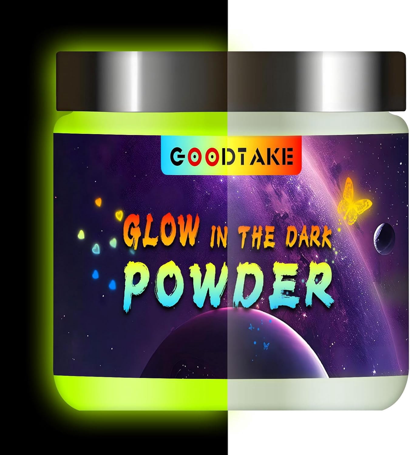 Glow in The Dark Powder, Neon Yellow Glow Powder, Epoxy Resin Dye Luminous Pigment Powder for Fine Art, DIY Nail Art, Epoxy Resin Colorant, Paint, Cosmetics (Neon Yellow, 4 Ounce)