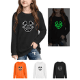 thumbnail image 1 of Glow in the Dark Pumpkin Face Sweatshirt for Girls Halloween Graphic Crewneck Long Sleeve Pullover Shirt for Kids Trick or Treat Party School and Casual Fall Wear, 1 of 10