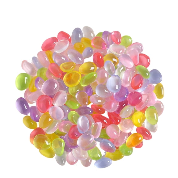 Glow in The Dark Resin Pebble with Colorful Pet Themed Semi-Transparent Design, Multi-Functional Handmade Diy Accessory for Jewelry Making and Micro Landscaping, Holiday Party