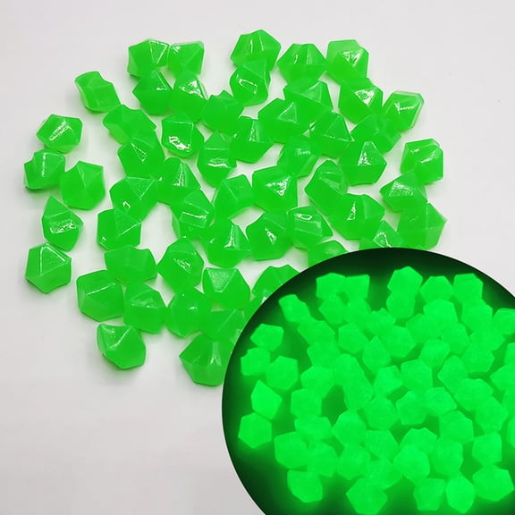 Glow in The Dark Rocks, 300 PCS Small Glow in The Dark Pebbles Outdoor Decorative Stones for Garden Walkway Patio Yard Lawn Flower Bed Fish Tank Vase Flower Pot Decoration(Green)