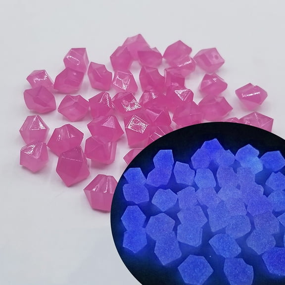 Glow in The Dark Rocks, 300 PCS Small Glow in The Dark Pebbles Outdoor Decorative Stones for Garden Walkway Patio Yard Lawn Flower Bed Fish Tank Vase Flower Pot Decoration(Purplish Red)