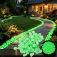 thumbnail image 1 of Glow in Dark Rocks - Glow Pebbles Stones for Outdoor Garden, Aquarium, Walkway, Yard Accessories, Turtle Fish Tank Gravel, Landscaping Decorations - 200 Green, 1 of 5