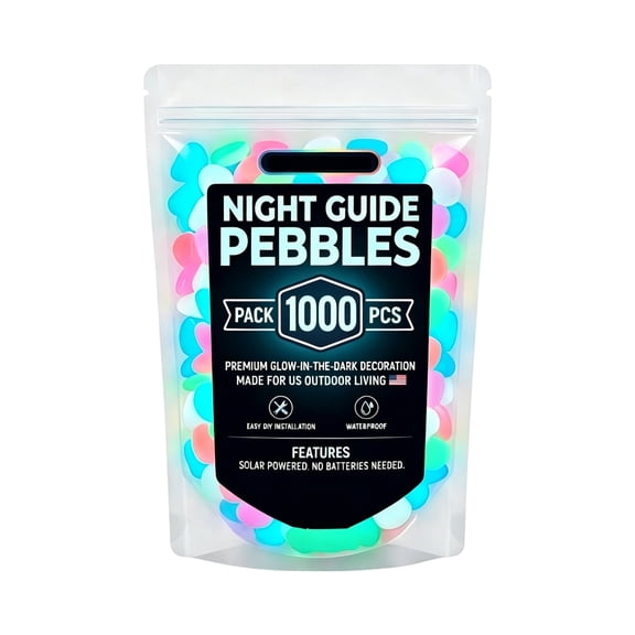Glow in the Dark Rocks Outdoor 1000pcs Colorful Luminous Garden Stones for Nighttime Landscaping Walkways Patios Lawns Aquariums UV-Charged Non-Toxic Weather-Resistant Pebbles,Multicolor