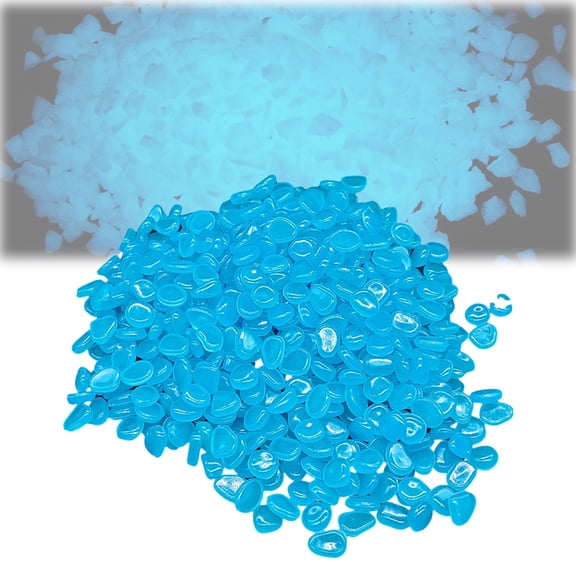 Glow in the Dark Rocks Outdoor 200pcs Blue Luminous Garden Stones for Walkways Driveways Patios Aquariums UV-Charged Night Light Pebbles for Landscaping Yard Decor Fish Tank Gravel,Blue-200pcs