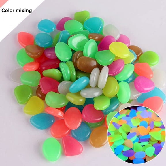 Glow in The Dark Rocks Pebbles - Self-Luminous Stones for Walkways Gardens Driveways Potted Plants - 15 Years Long Lasting Glow No Battery Needed Solar LED Light Charged Decorative Stones