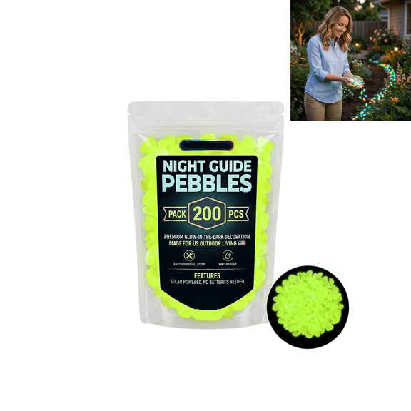 Glow in The Dark Rocks for Stepping Stones Outdoor, 200PCS Solar Luminous Landscaping Rocks, Weatherproof Decorative Pebbles for Garden Walkway Patio Aquarium and DIY Crafts