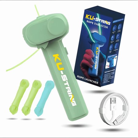 Glow in the Dark Rope Launcher Toy - 3 Glowing Ropes & Dual Built-in UV Black Light - Safe Outdoor Fun for Kids - Perfect Christmas/Birthday Gift for Travel