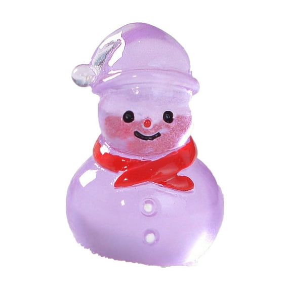 Glow In The Dark Snowman Ornament, Christmas Snowman Decor, Cute Glowing Snowman Desktop Decoration for Home Office Party, Small Resin Snow Scene Figurine with Light Up Effect