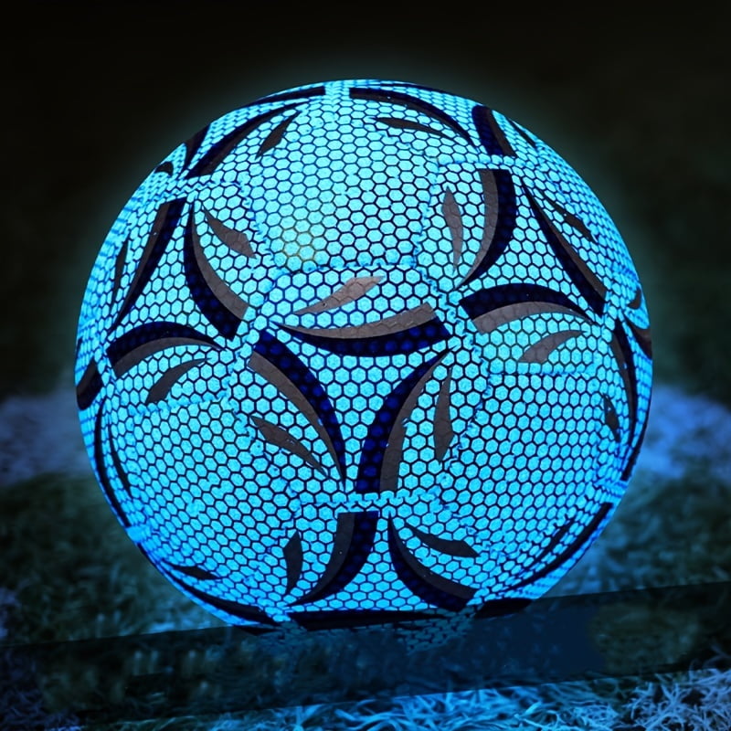 Glow in Dark Soccer Ball - 1pc Professional Night Match TPU Football Size 4/5, Great Choice for Adult Unisex, Ideal for Night & Beach Parties, Perfect for Holiday Gift with Pump &  Needle