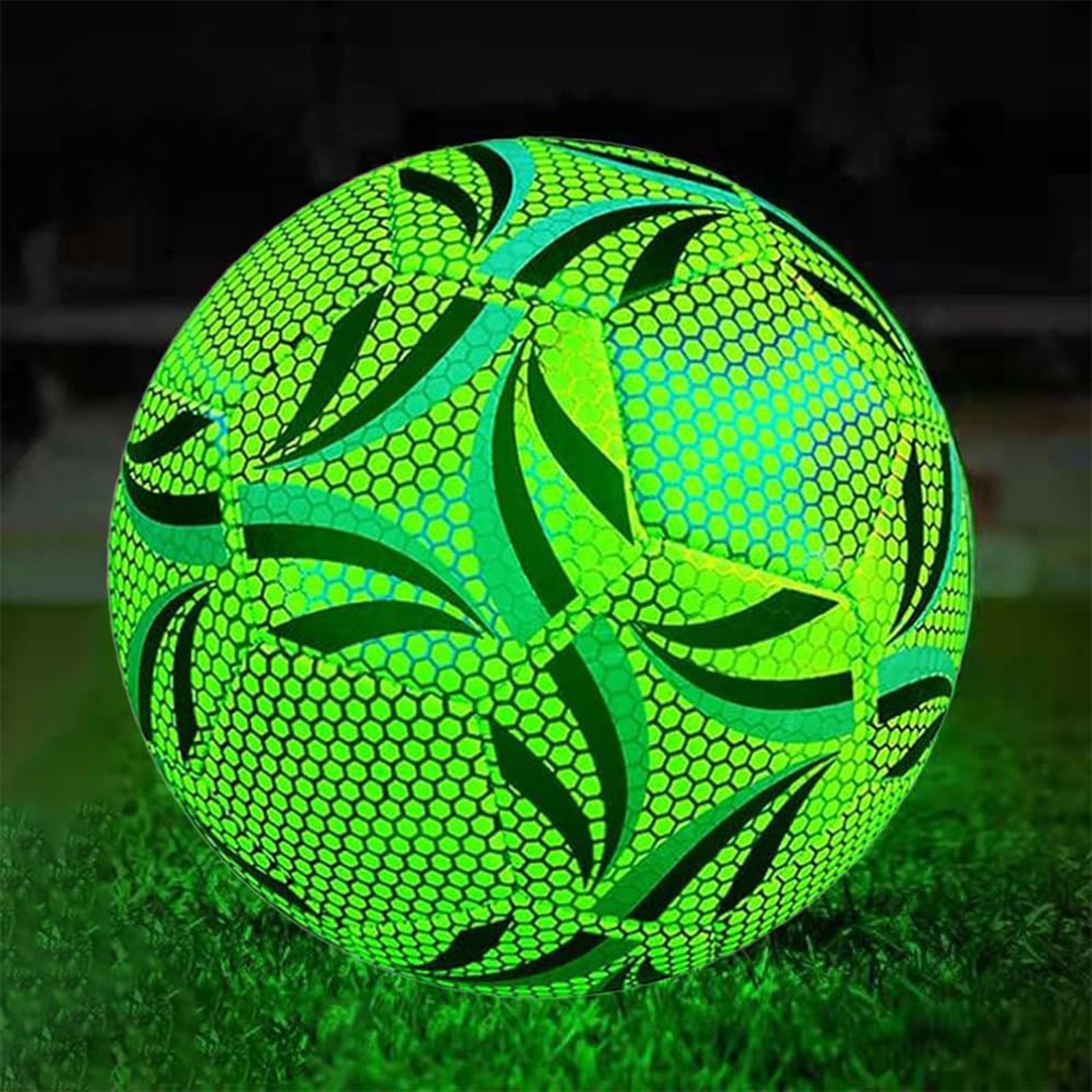Glow in the Dark Soccer Ball, Luminous Reflective Soccer Ball, Fluorescent Night Training Football, Wearproof and Good Kicking Sport Gear for Everyone, 8.46IN
