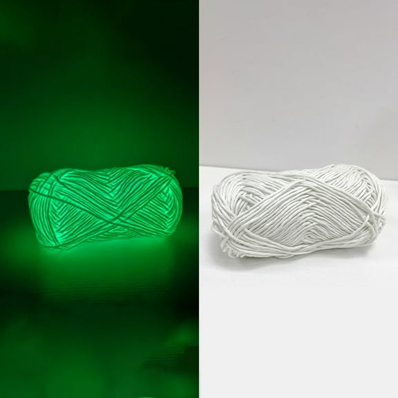 Glow In The Dark Soft Chunky Cotton Yarn, Sparkly Glitter Firefly Sparkle Yarn for Crocheting Knitting, Glow In The Dark Thread Embroidery Floss,For Diy Crafts & Halloween Crochet Kit Making