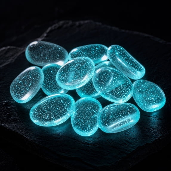 Glow in the Dark Star Stones for Garden and Aquarium, 300 Pcs Luminous Pebbles, Transparent Decorative Rocks for Fish Tank, Pathway, DIY Crafts and Landscaping