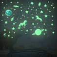 thumbnail image 1 of Glow in The Dark Stars and Moon for Ceiling, 900 Pcs 3D Star Stickers, Unicorn Wall Stickers, Glow Stars for Kids Room Decor and Cool Room Decor (Green), 1 of 8