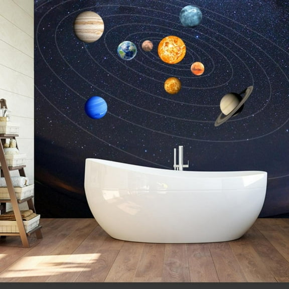 Glow in the Dark Stars and Planets Bright Solar System Nine Planets Wall Stickers for Kids Space Decor Glowing Solar System Decals Space Decoration Kids Room Girls and Boys