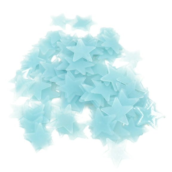 Glow in the Dark Stars Wall Stickers | 50 Pcs Luminous Plastic Decals for Ceiling & Bedroom Decor | Fluorescent Glowing Night Sky Murals for Kids Room, Home Art, and Nursery