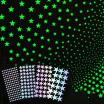 Glow in the Dark Stars Wall Stickers, Color Changing Luminous PVC Decals for Room Bedroom Window Party Wall Decor, Fluorescent Glo Night Sky Ceiling Decoration, Removable Peel and Stick
