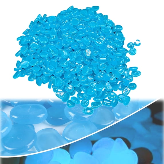 Glow in the Dark Stepping Stones Blue Luminous Garden Rocks for Outdoor Walkways Path Lighting Aquarium Decor 50pcs Night Glow Pebbles for Landscaping Fish Tank Yard Patio,Blue-50pcs