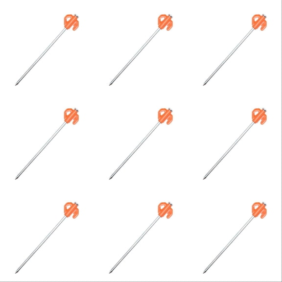 Glow in The Dark Tent Stakes - 8 Inch Heavy Duty Galvanized Steel Tent Pegs, 5-20PCS Non-Rust Ground Anchors for Camping, Canopy, Garden, Inflatables & Outdoor Use
