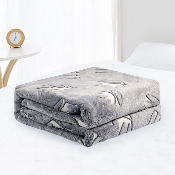 Glow in The Dark Throw Blanket ,Galaxy Stars Crown Pattern Flannel Blanket for Boys Girls , Comfortable Flannel Blanket for Boys and Girls , All Seasons Gifts Blanket for Kids ,1pc