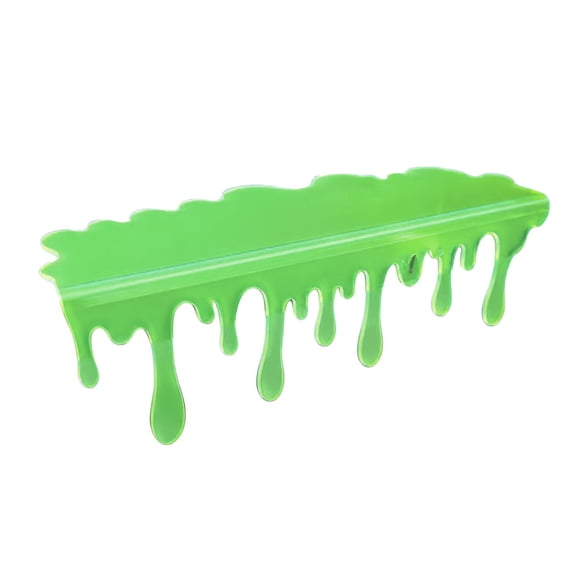 Glow in the Dark Wall Shelf with Melting Edge Design Floating Display Rack for Game Room Setup Bedroom Corner Hallway Wall Entry and Everyday Collectible Decor Wall Accent