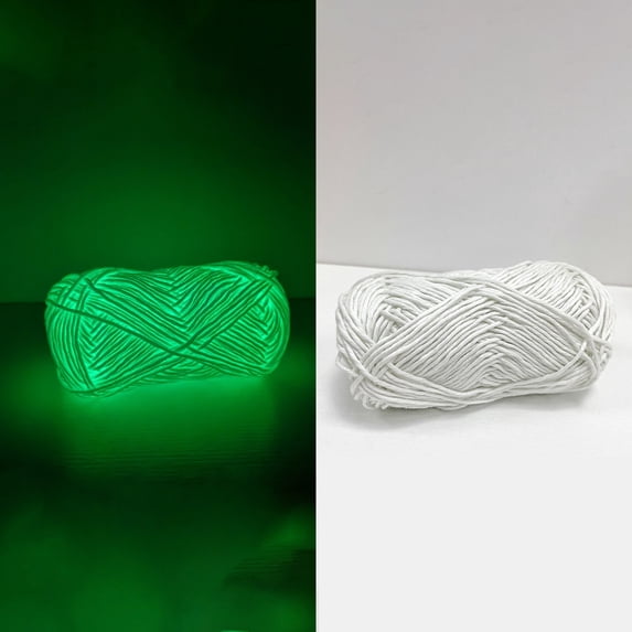 Glow in The Dark Yarn, 1 Rolls DIY Glow Yarn, Glow in The Dark Yarn for Crochet, Glow Yarn for Knitting, Crocheting, Crafts Sewing Beginners,Halloween Christmas Decorations(Optical White,1 Rolls)
