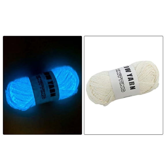 Glow in the Dark Yarn 2 Pack 220 Yards Total - Luminous Polyester Yarn for Knitting Crocheting - Light-Activated Glowing Thread for DIY Crafts Sewing Embroidery Home Decor