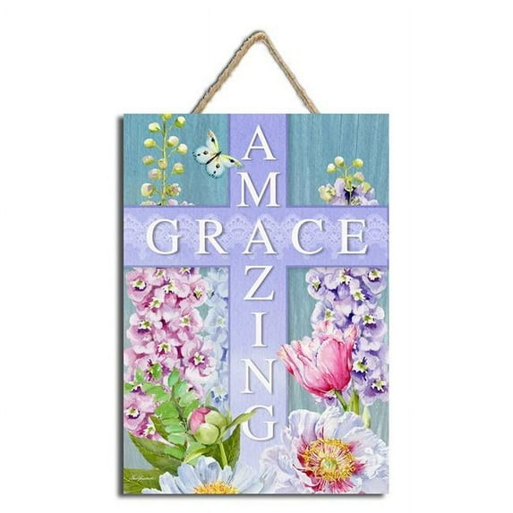 Glow Decor 299641 7.5 x 10 in. Amazing Grace Sign with Rope Hanger
