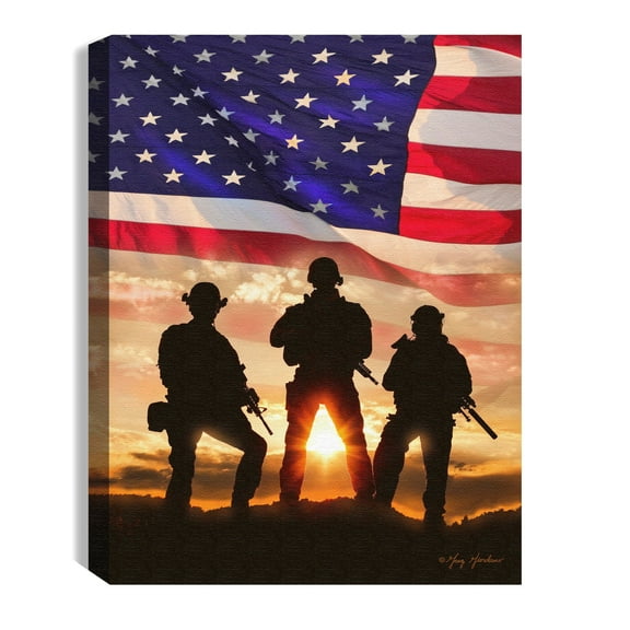 Glow Decor 350341 Let Freedom Ring-LED Tabletop with Timer Mini Canvas - 8 x 6 in.