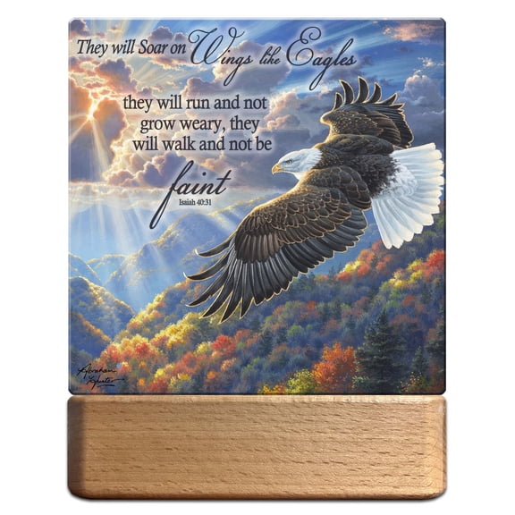 Glow Decor 350358 Night Light & Plaque - LED - Freedom with Scripture - 7 in.