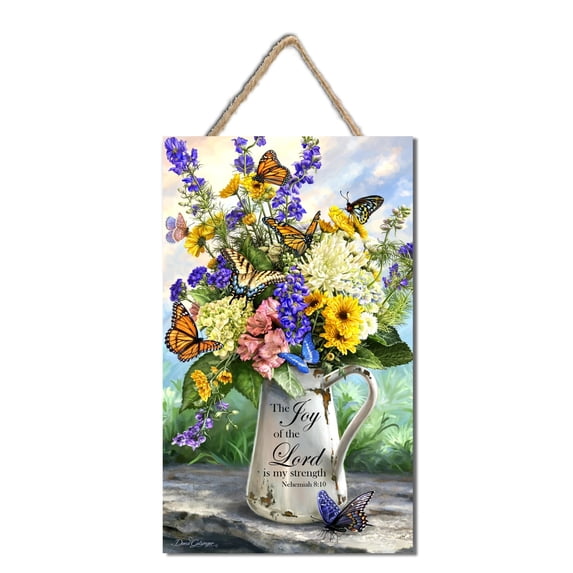 Glow Decor 264201 7.5 x 10 in. Sign - Joy of The Lord with Rope Hanger