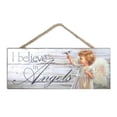 thumbnail image 1 of Glow Decor White and Gray Angel Printed Rectangular Wall Sign with Rope Hanger 4" x 10", 1 of 6