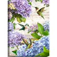 thumbnail image 1 of Glow Decor Purple and Green Hummingbirds Rectangular Canvas Wall Art Decor 14" x 10", 1 of 1