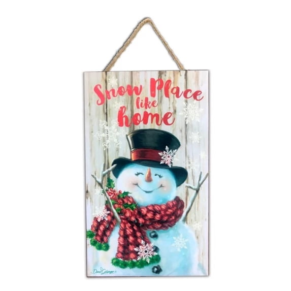 Glow Decor Snow Place Like Home Sign with Rope Hanger, Multi 10" x 6"