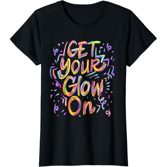 Glow Design for kids and adults, in bright colors 80 theme T-Shirt