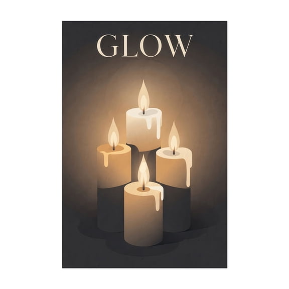 Glow - Digital Art Quote Minimalist Spiritual Inspirational Calm Unframed Wall Art Print 32 x 48 inches