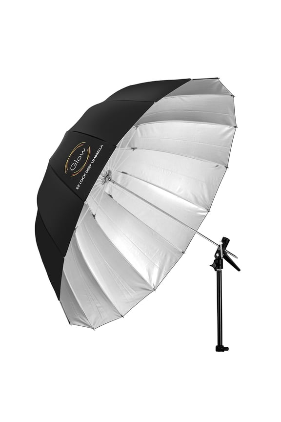 Easy Lock Large Deep Silver Fiberglass Umbrella (51")