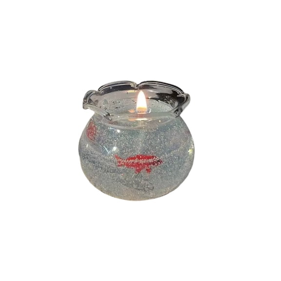 Glow Fish Gel Scented Candle, Cute Mini Fishbowl English Pear Aromatherapy, Clear Jelly Wax Candle For Home Room Decor
