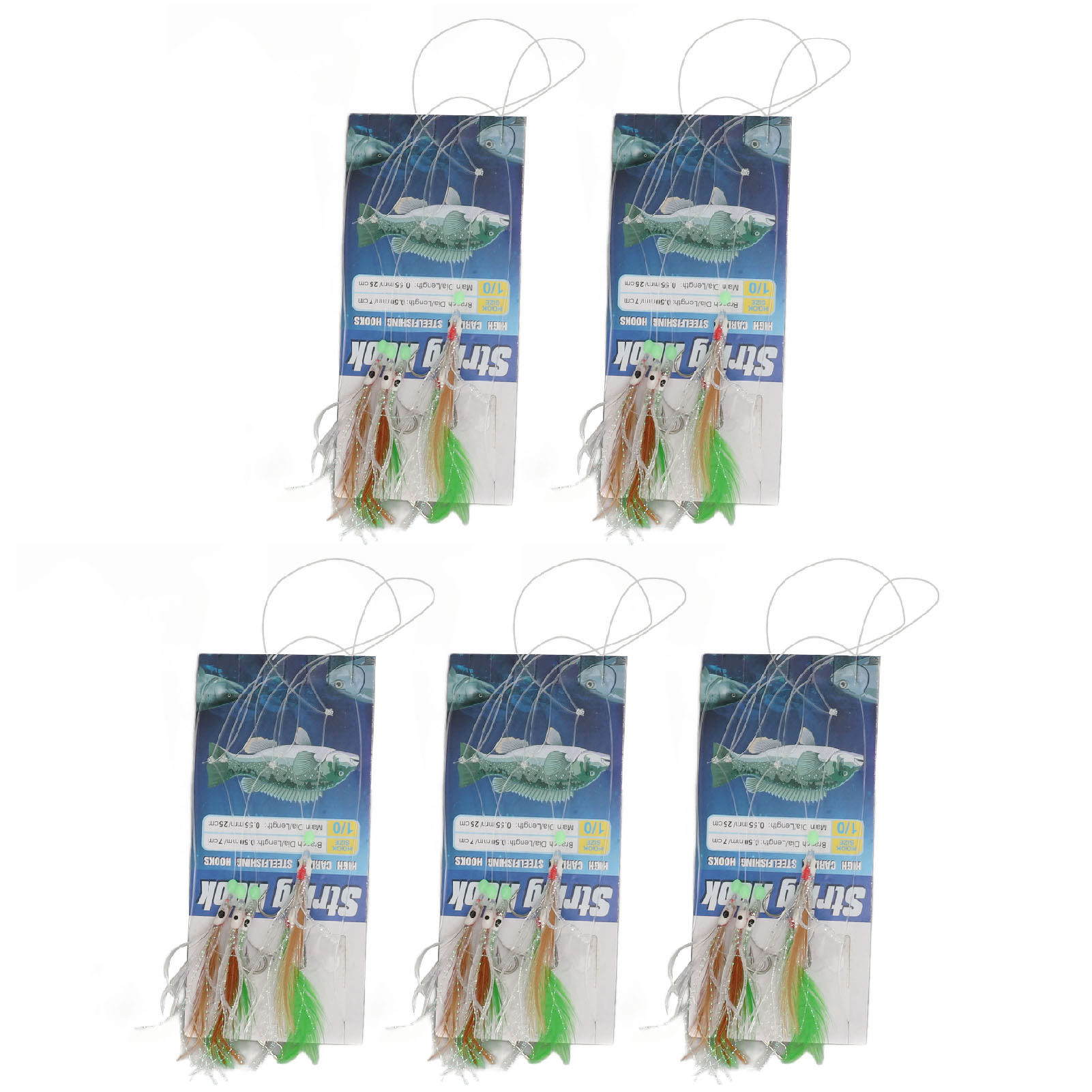 Glow Fishing Lures Kit with High Carbon Hooks for Freshwater and