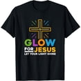 thumbnail image 1 of Glow-For Jesus Let Your Light Shine Faith Cross Christian T-Shirt, 1 of 3