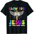 thumbnail image 1 of Glow For Jesus Let Your Light Shine, Jesus Christian Cross T-Shirt, 1 of 4