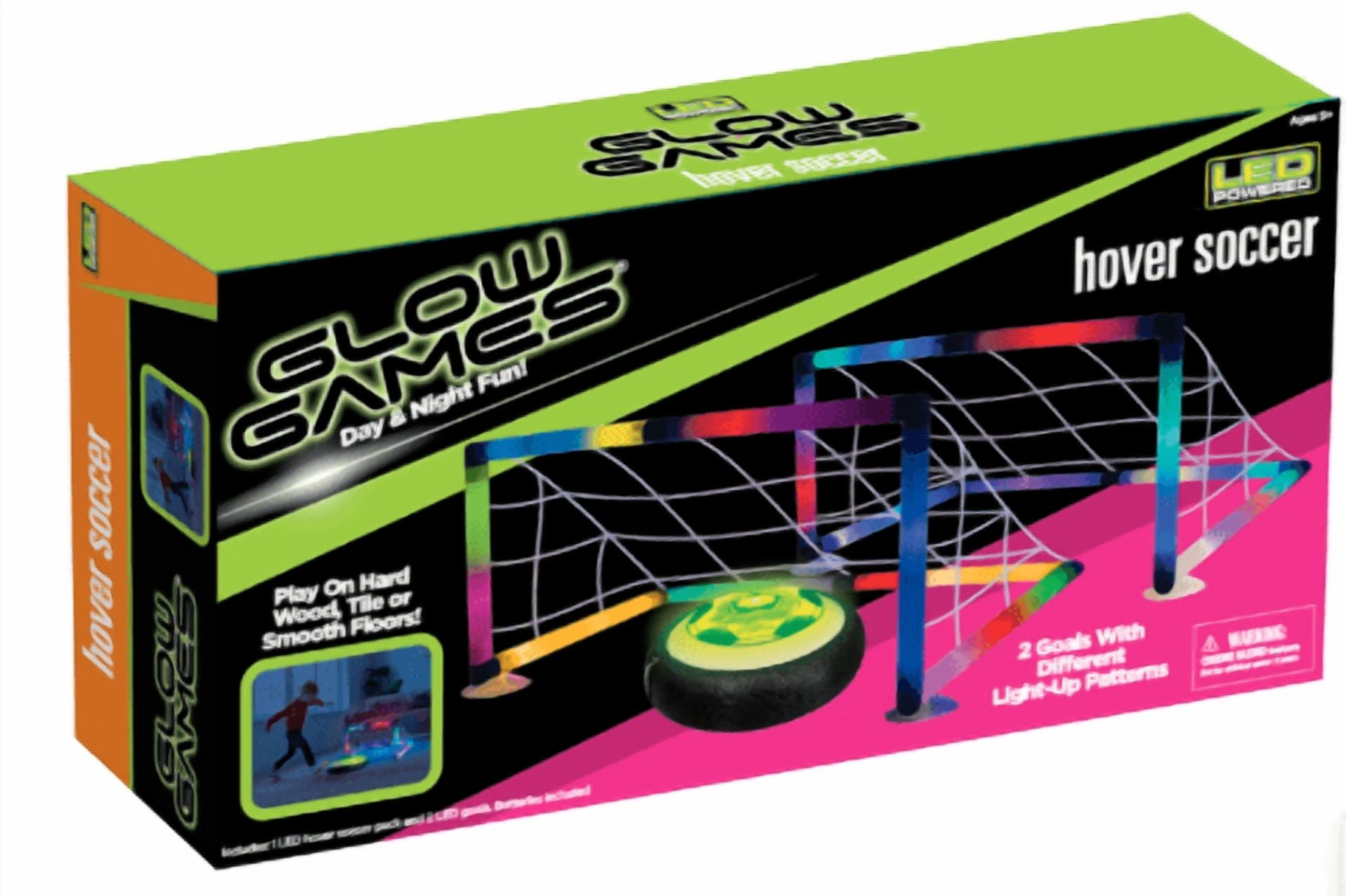 Glow Games Hover Soccer Set with LED Puck and Light-Up Goals