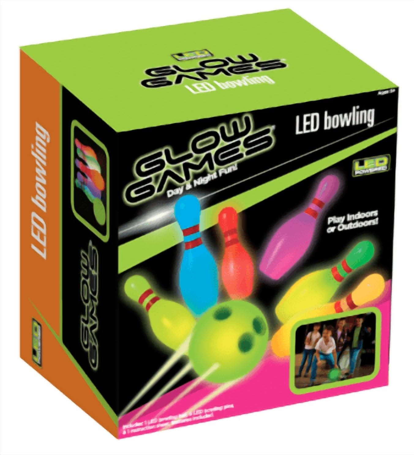 Glow Games LED Bowling Set with Light-Up Color-Changing Pins and Ball