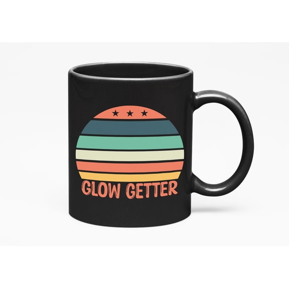 Glow Getter, Beautiful Achiever Term, Makeup Artist or Lovers, Cosmetologists & Beauticians, Black 11oz Ceramic Mug
