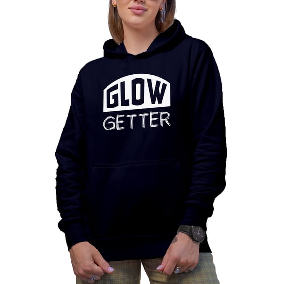 Glow Getter, Title for Succesful & Beautiful, Beauty Themed Merch Gift for Makeup Artist or Lovers, Cosmetologists & Beauticians, Navy Blue Hooded Sweatshirt or Hoodie, Small
