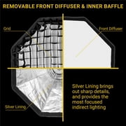 Glow EZ Lock 25 Octa Small Quick Softbox, 8-Sided Parabolic Softbox Opens Up and Closes Down Easily, this Bowens Mount Softbox is a Perfect Speedlight Soft box